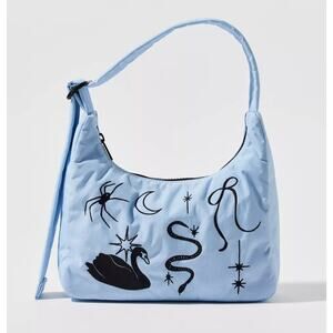 BAGGU Blue Embroider Ballet Icons Swan Snake Mini Nylon Shoulder Bag Minimalist